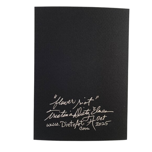 Flower Riot Original Iridescent Watercolor Painting 8x10in Matted Frame Ready - Picture 5 of 5